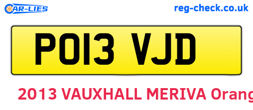 PO13VJD are the vehicle registration plates.