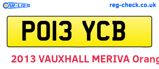 PO13YCB are the vehicle registration plates.