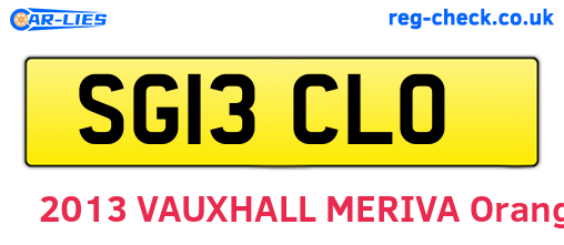 SG13CLO are the vehicle registration plates.