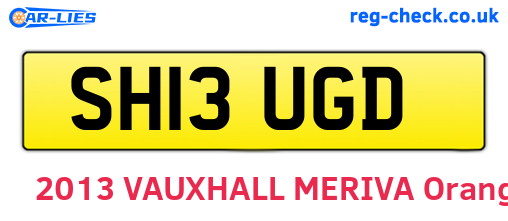 SH13UGD are the vehicle registration plates.