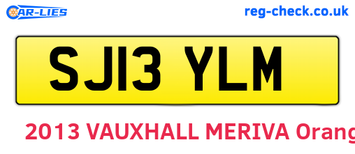 SJ13YLM are the vehicle registration plates.