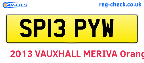 SP13PYW are the vehicle registration plates.