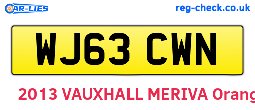 WJ63CWN are the vehicle registration plates.