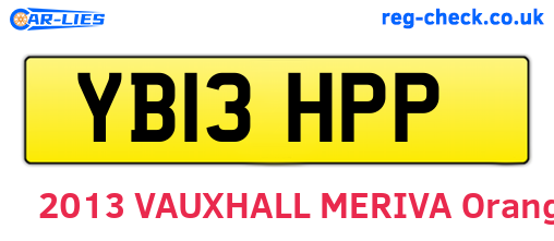 YB13HPP are the vehicle registration plates.