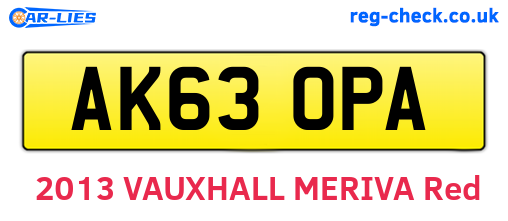 AK63OPA are the vehicle registration plates.