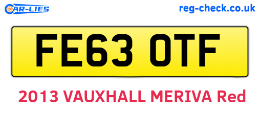 FE63OTF are the vehicle registration plates.
