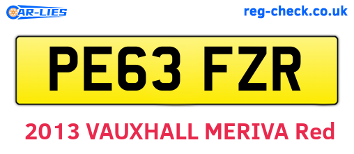 PE63FZR are the vehicle registration plates.