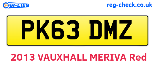 PK63DMZ are the vehicle registration plates.