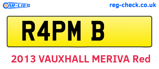 R4PMB are the vehicle registration plates.