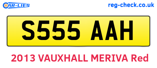S555AAH are the vehicle registration plates.