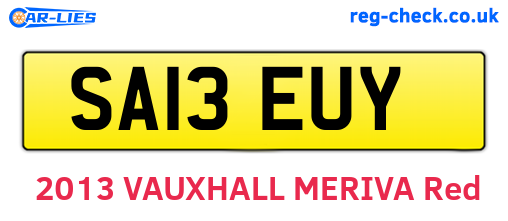 SA13EUY are the vehicle registration plates.