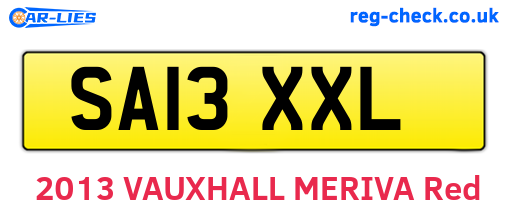 SA13XXL are the vehicle registration plates.