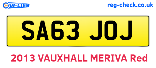 SA63JOJ are the vehicle registration plates.
