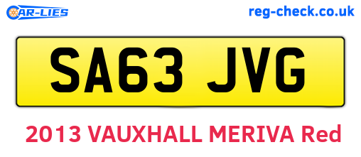 SA63JVG are the vehicle registration plates.