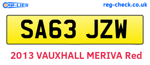 SA63JZW are the vehicle registration plates.