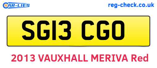 SG13CGO are the vehicle registration plates.
