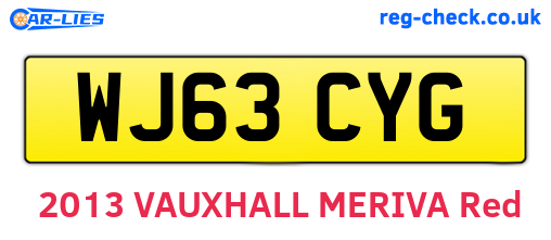 WJ63CYG are the vehicle registration plates.