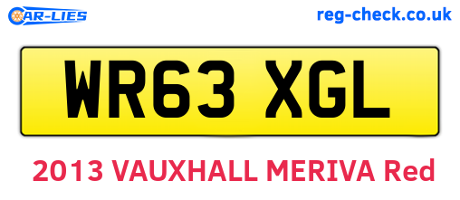 WR63XGL are the vehicle registration plates.