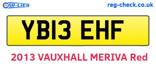 YB13EHF are the vehicle registration plates.