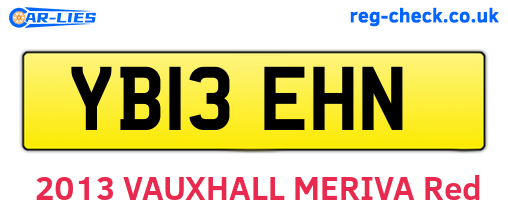 YB13EHN are the vehicle registration plates.
