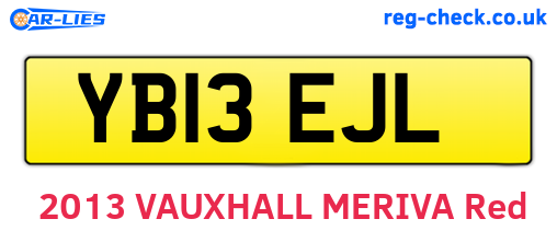 YB13EJL are the vehicle registration plates.