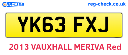 YK63FXJ are the vehicle registration plates.