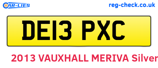 DE13PXC are the vehicle registration plates.