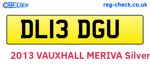 DL13DGU are the vehicle registration plates.