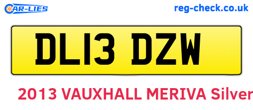 DL13DZW are the vehicle registration plates.