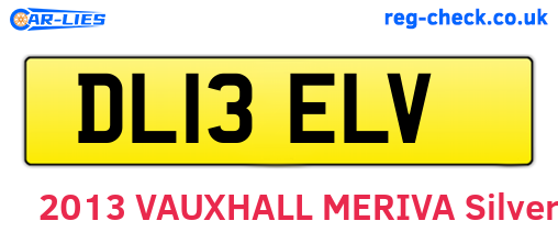 DL13ELV are the vehicle registration plates.