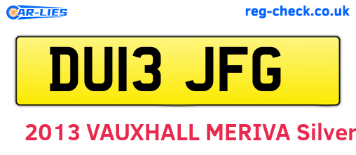 DU13JFG are the vehicle registration plates.
