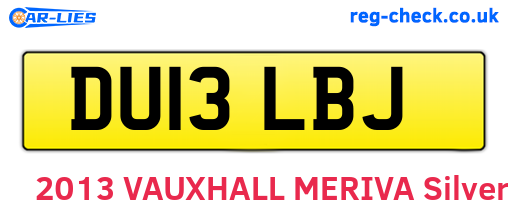 DU13LBJ are the vehicle registration plates.