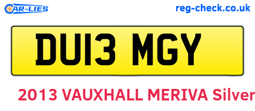 DU13MGY are the vehicle registration plates.