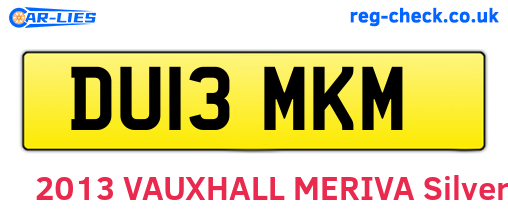 DU13MKM are the vehicle registration plates.