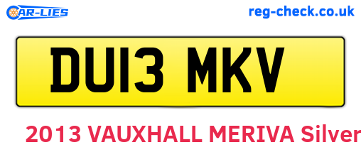DU13MKV are the vehicle registration plates.