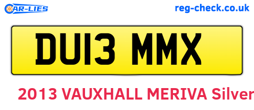 DU13MMX are the vehicle registration plates.