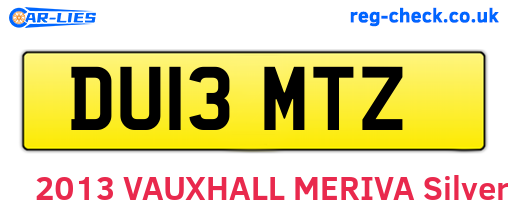 DU13MTZ are the vehicle registration plates.
