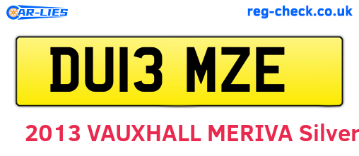 DU13MZE are the vehicle registration plates.