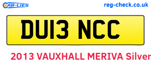 DU13NCC are the vehicle registration plates.