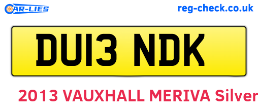DU13NDK are the vehicle registration plates.