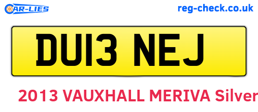 DU13NEJ are the vehicle registration plates.