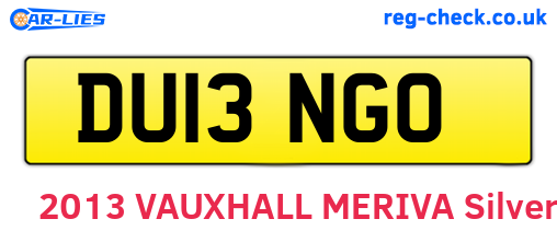DU13NGO are the vehicle registration plates.