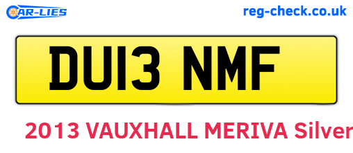 DU13NMF are the vehicle registration plates.