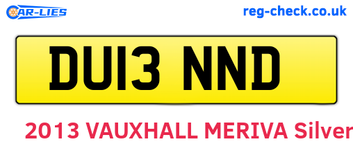 DU13NND are the vehicle registration plates.
