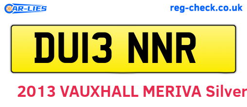 DU13NNR are the vehicle registration plates.