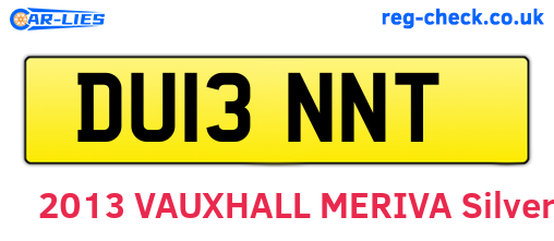 DU13NNT are the vehicle registration plates.