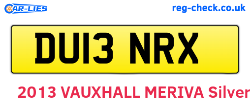 DU13NRX are the vehicle registration plates.