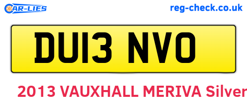DU13NVO are the vehicle registration plates.