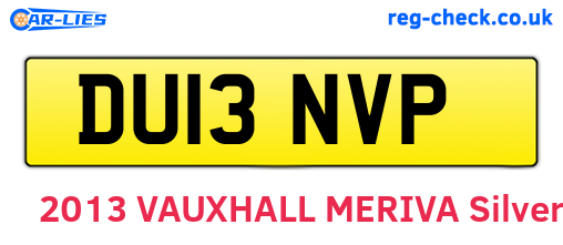 DU13NVP are the vehicle registration plates.