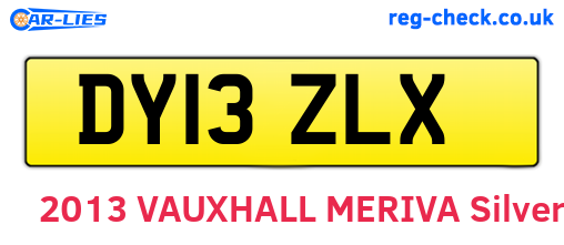 DY13ZLX are the vehicle registration plates.